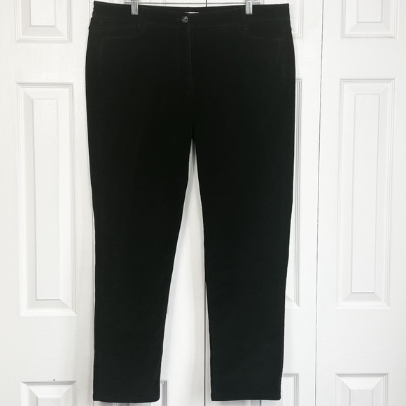 J. Jill Classic Black Corduroy Cotton Mid-Rise Slim Straight Pants 16 - Picture 1 of 16